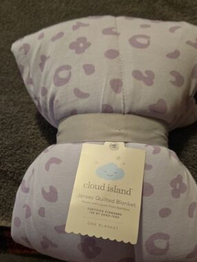 Cloud Island Lavender Jersey Quilted Baby Blanket #425
